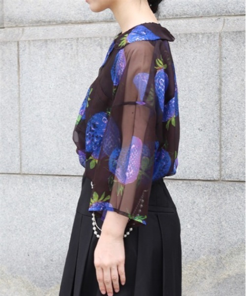 AXESーX シャツ イチゴプリントシアーシャツ メンズ : ZOZOTOWN