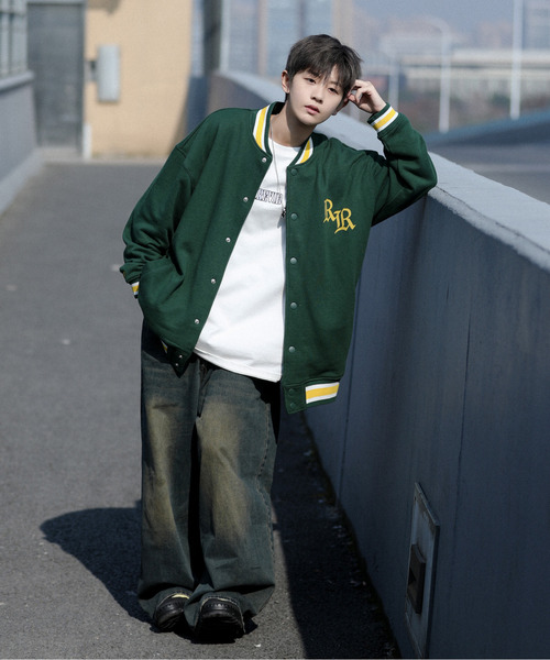 「neos」 スタジャン MEDIUM ブラック メンズ_画像3