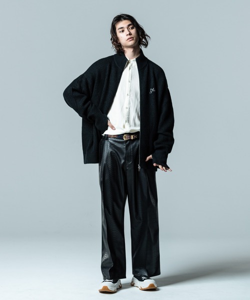 glamb（グラム） ニットカーディガン L ブラック メンズ : ZOZOTOWN