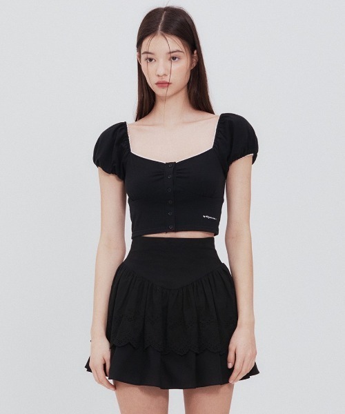 「NOTYOURROSE」Lace square t-shirt レディース