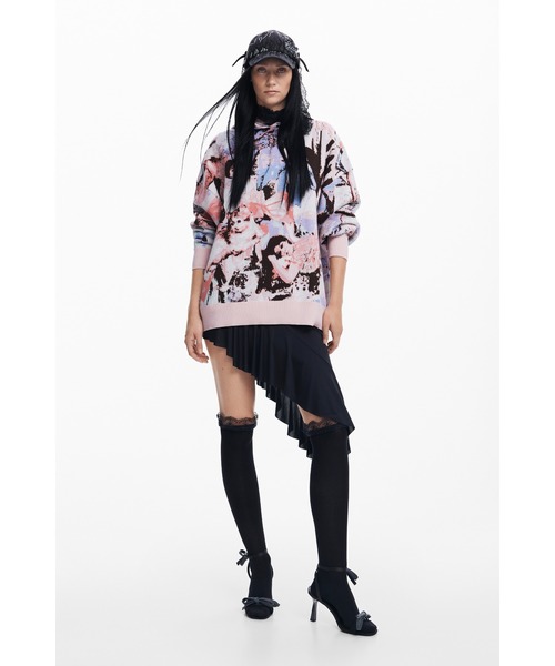 ニット セーター 「Desigual×Maria Escote」ヴィクトリアンプリントフーディー レディースの画像