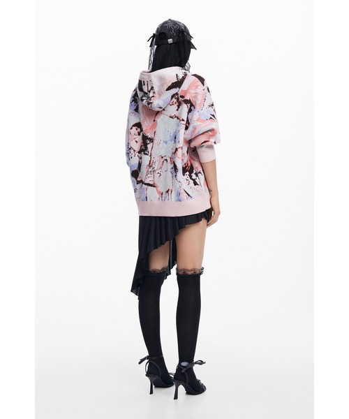 ニット セーター 「Desigual×Maria Escote」ヴィクトリアンプリントフーディー レディースの画像