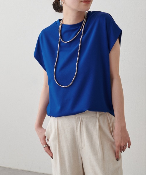 tシャツ 「LARUTA」折り返し袖口タックカットプルオーバー レディース