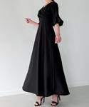 ワンピース 半袖 カシュクールドレープワンピースの詳細画像3