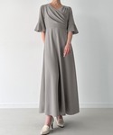 ワンピース 半袖 カシュクールドレープワンピースの詳細画像5
