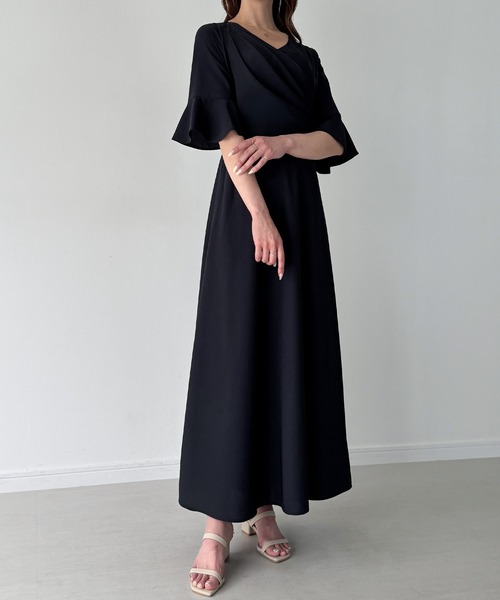 ドルチェ&ガッバーナ ドット ドレープ 半袖 ワンピース JUNOAH（ジュノア） ワンピース 半袖 カシュクールドレープワンピース