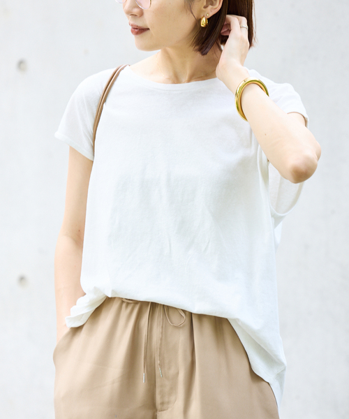 新品タグ付き IENAリネンコンバックノットプルオーバー リネンコンバックノットプルオーバー（Tシャツ／カットソー