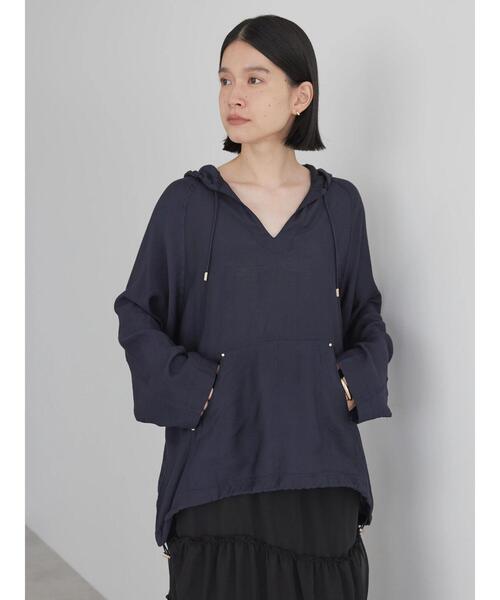 「AMERICAN HOLIC」 長袖ブラウス M ネイビー レディース