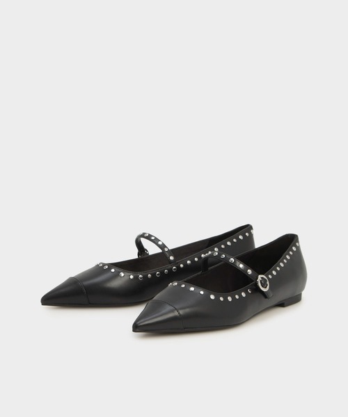 「CHARLES & KEITH」 フラットパンプス 25.5cm オフホワイト レディース