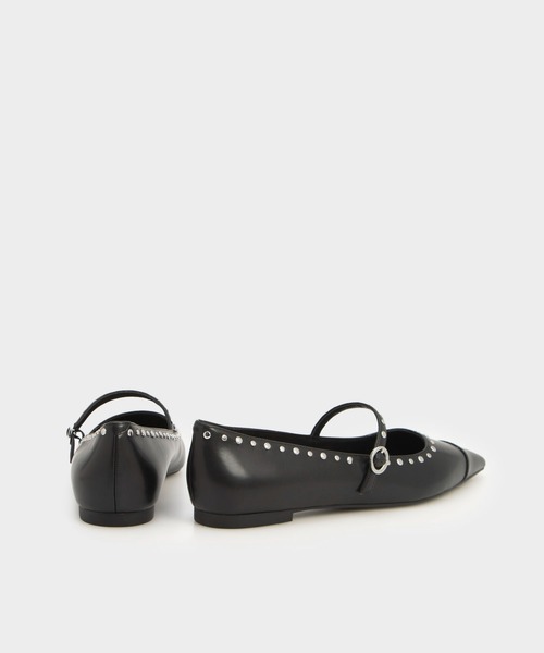 「CHARLES & KEITH」 フラットパンプス 25.5cm オフホワイト レディース