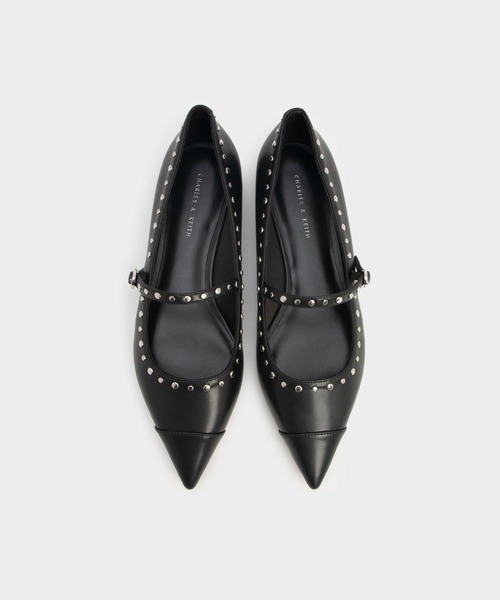 「CHARLES & KEITH」 フラットパンプス 25.5cm オフホワイト レディース