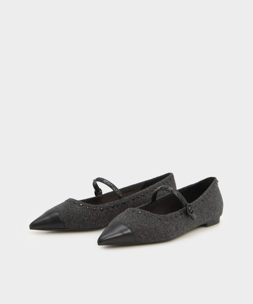 「CHARLES & KEITH」 フラットパンプス 25.5cm オフホワイト レディース