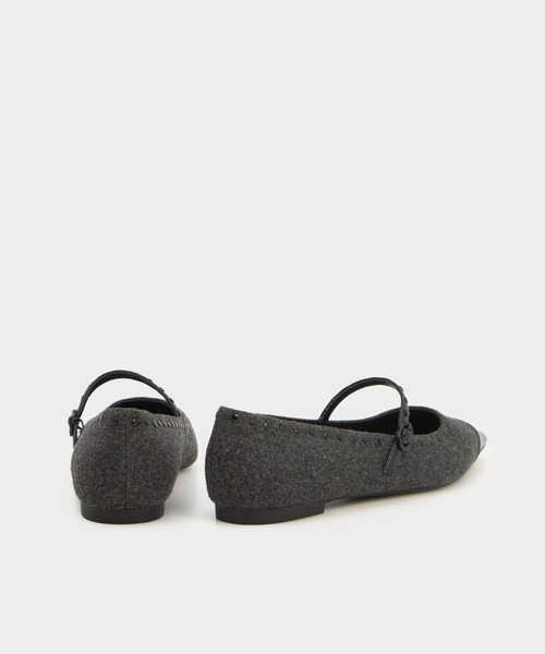 「CHARLES & KEITH」 フラットパンプス 25.5cm オフホワイト レディース