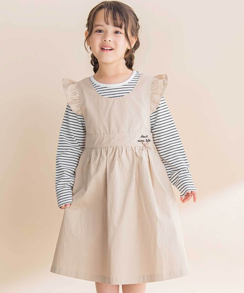 Noeil aime BeBe（ノイユエームベベ） ジャンパースカート ツイル肩 