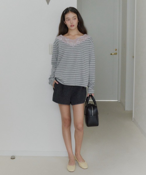 GIUNON パンツ back frill short pants / バックフリルショートパンツ