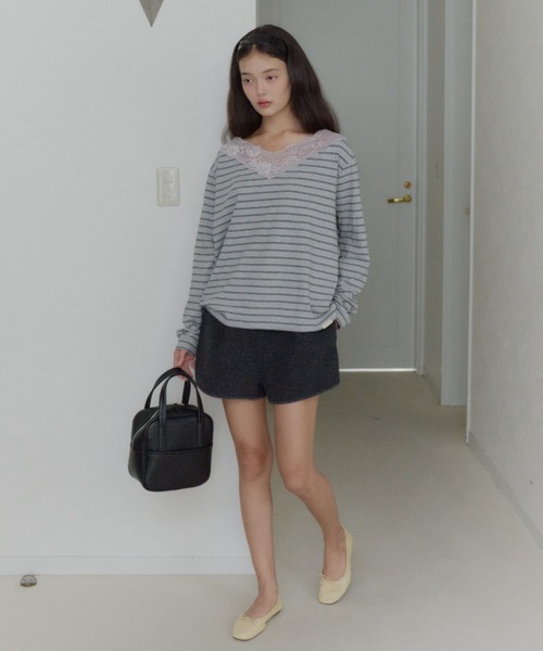 GIUNON パンツ back frill short pants / バックフリルショートパンツ