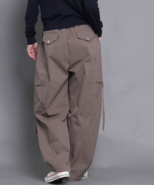 laulea ワイドパンツ カーゴパンツ Wインベルサイドポケストラップ