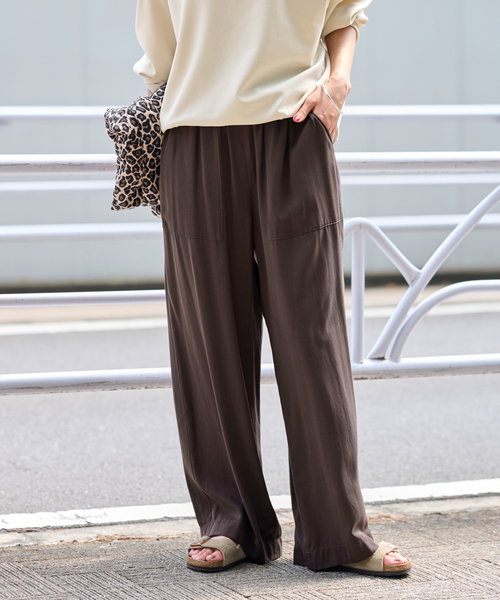 SUNFLOWER 23AWスラックス セール】 バックサテンジョーゼット スラックス （スラックス