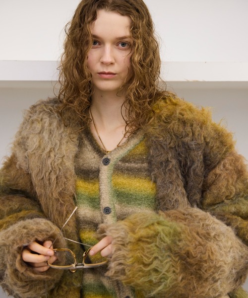 soerte トレーナー スウェット Wool Blend Gradation Cardigan 