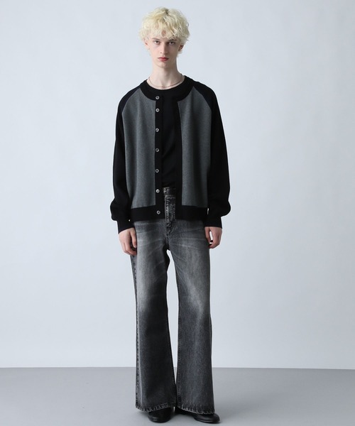 HARE カーディガン HARE（ハレ） カーディガン ハイショクラインクルーネックカーディガン