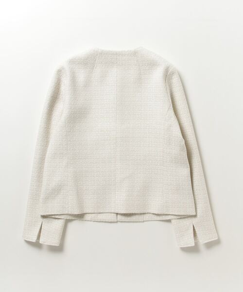 [美品] Demi-Luxe BEAMS ツイードクルーネック ジャケット 36 Demi-Luxe BEAMS（デミルクス ビームス）ツイード クルーネック