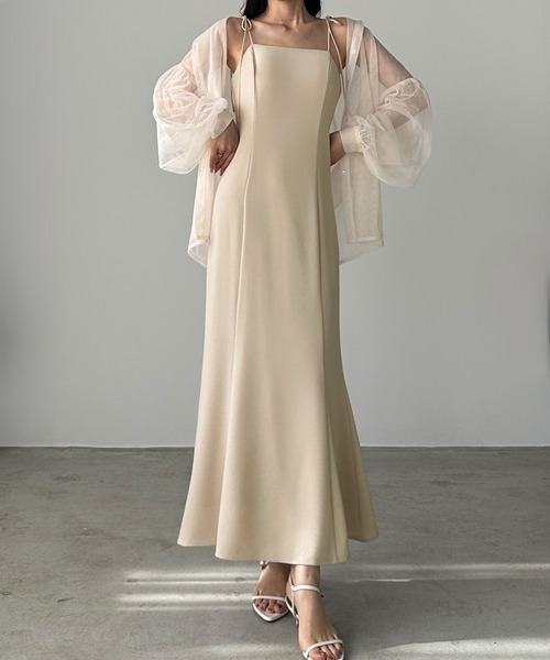 「Louere」 キャミソールワンピース LARGE ライトベージュ レディース_画像6