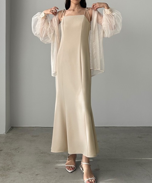 「Louere」 キャミソールワンピース LARGE ライトベージュ レディース_画像7