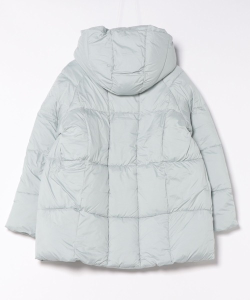 ダウンコート ダウンジャケット フード付きミドル丈ふんわりダウン