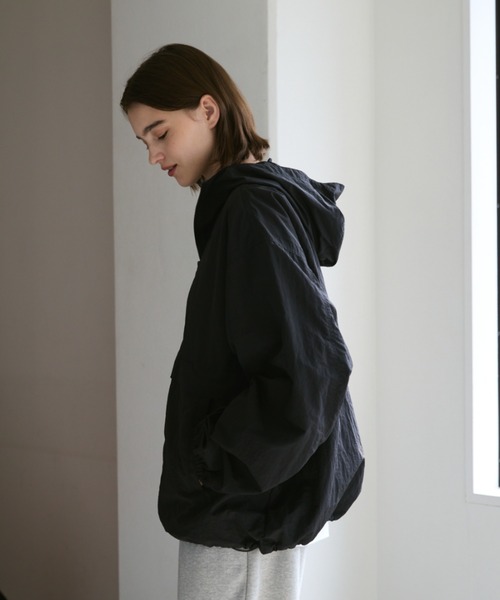 「flaner」 ナイロンブルゾン MEDIUM ブルーグリーン レディース_画像7