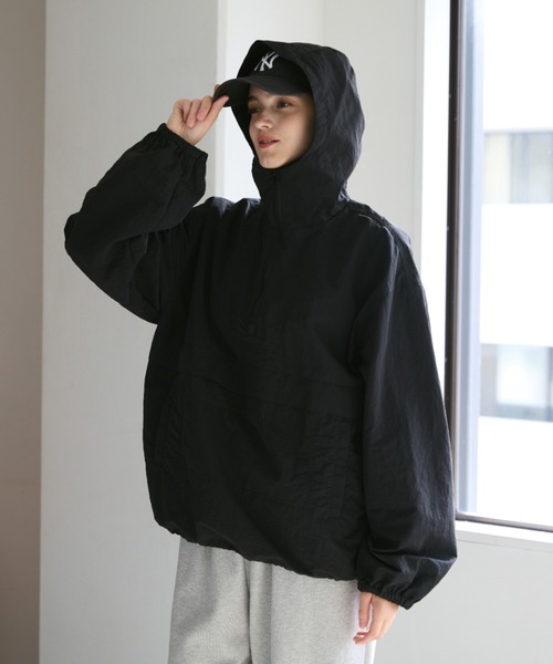 「flaner」 ナイロンブルゾン MEDIUM ブルーグリーン レディース_画像8