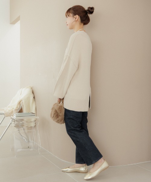 「flower」 長袖ニット FREE ピンク レディース_画像6