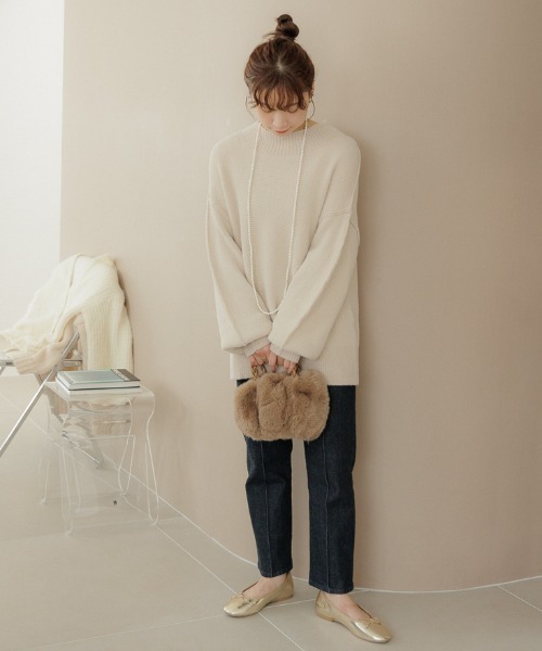 「flower」 長袖ニット FREE ピンク レディース_画像7