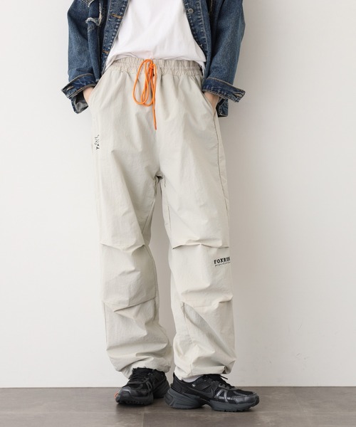 FOXRUN（フォックスラン） ワイドパンツ パンツ ロゴ刺繍ナイロン
