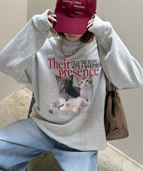 新品未使用品　LOEFF スリーピング キャット スウェット UNISEX M LOEFF＞スリーピング キャット スウェット UNISEX