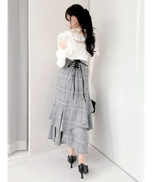 dazzlin バックレースアップアシメマーメイドスカート ブラック Sサイズ ダズリン dazzlin バックレースアップアシメマーメイドスカート