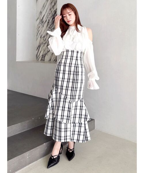 【美品】dazzlinバックレースアップアシメマーメイドスカート dazzlin（ダズリン） スカート バックレースアップアシメマーメイド