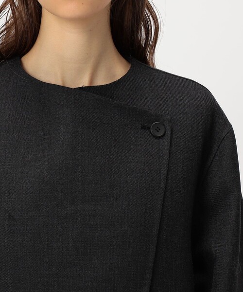 DES PRES（デプレ） ノーカラーコート コート ダブルフェイスツイル