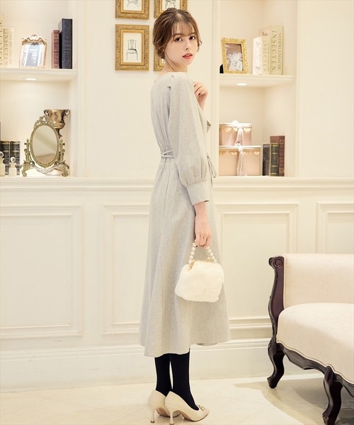 「SWINGLE」 長袖ワンピース MEDIUM グレー系その他6 レディース_画像6