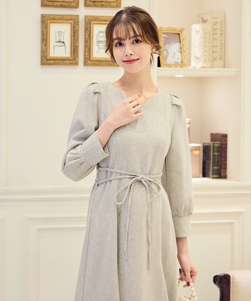 「SWINGLE」 長袖ワンピース MEDIUM グレー系その他6 レディース_画像7