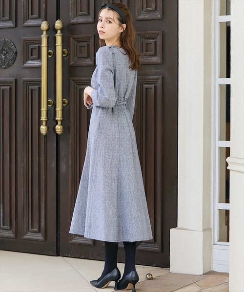 「SWINGLE」 長袖ワンピース MEDIUM グレー系その他6 レディース_画像9