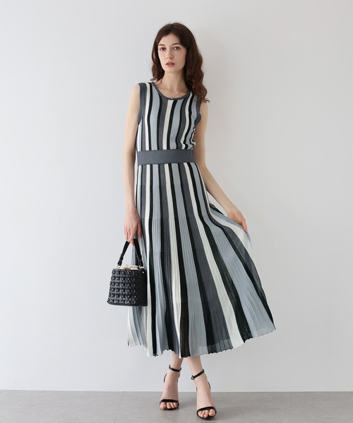 「J by blue」 ノースリーブワンピース MEDIUM チャコールグレー レディース_画像2