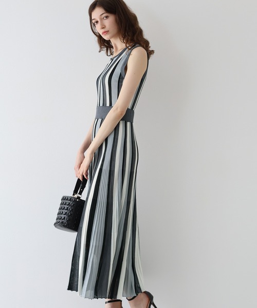 「J by blue」 ノースリーブワンピース MEDIUM チャコールグレー レディース_画像4