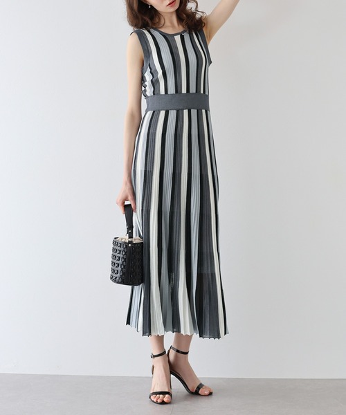「J by blue」 ノースリーブワンピース MEDIUM チャコールグレー レディース_画像6
