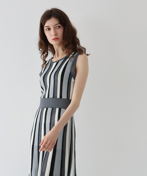 「J by blue」 ノースリーブワンピース MEDIUM チャコールグレー レディース_画像8