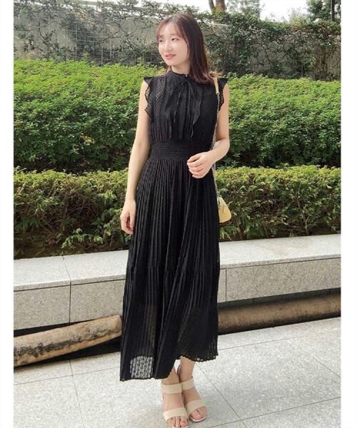 DRESSTERIOR」 ノースリーブワンピース 36 ネイビー レディース 