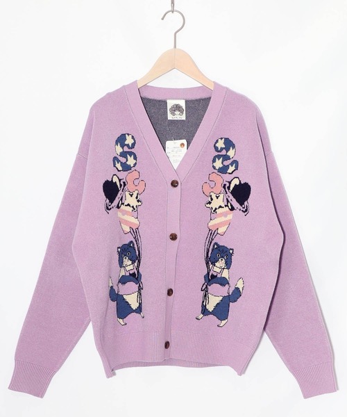 ScoLar（スカラー） カーディガン 153727：風船ネコちゃんジャガード