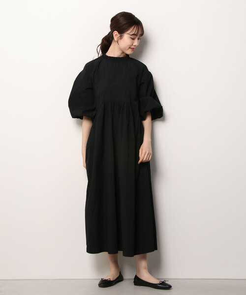 「CAROLINA GLASER」 7分袖ワンピース ONE SIZE ブラック レディース_画像2