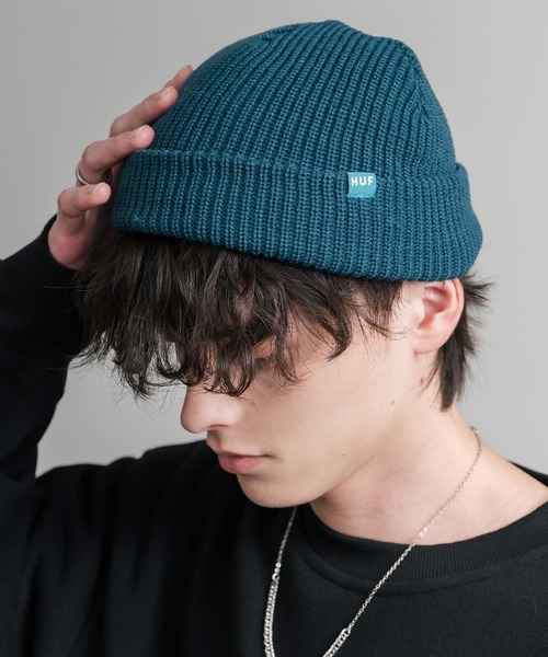 HUF（ハフ） ニット帽 ニットキャップ USUAL CUFF BEANIE ワンポイント
