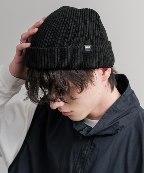 HUF（ハフ） ニット帽 ニットキャップ USUAL CUFF BEANIE ワンポイント