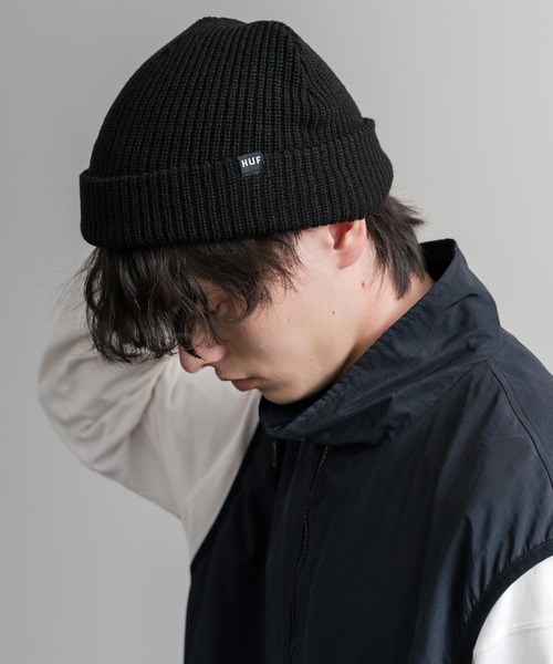 HUF（ハフ） ニット帽 ニットキャップ USUAL CUFF BEANIE ワンポイント